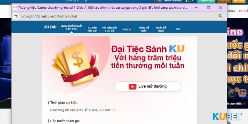 Các điều kiện tham gia khuyến mãi kubet